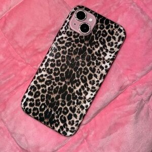 Leopard print Burga iPhone 15 plus case